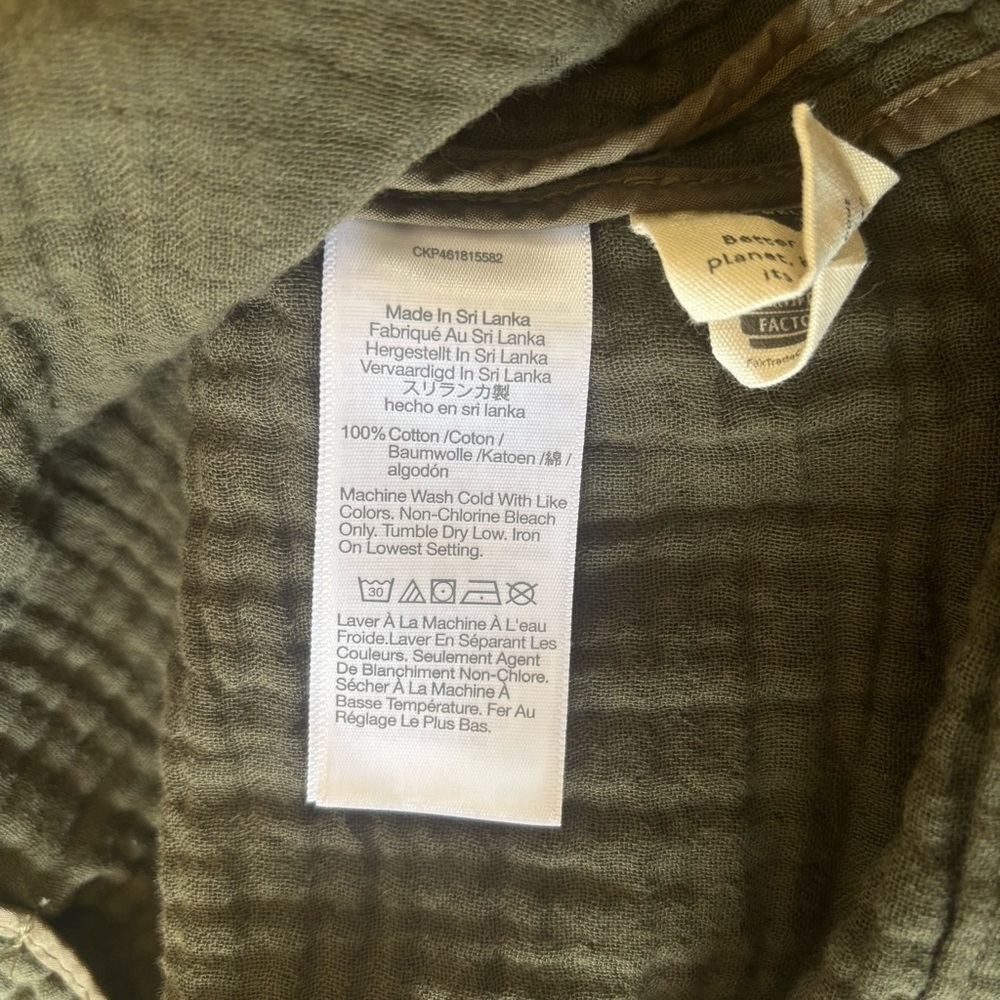 Madewell Gauze Crinkle Blazer Jacket Size XS Olive Green 100% Cotton - Picture 9 of 13